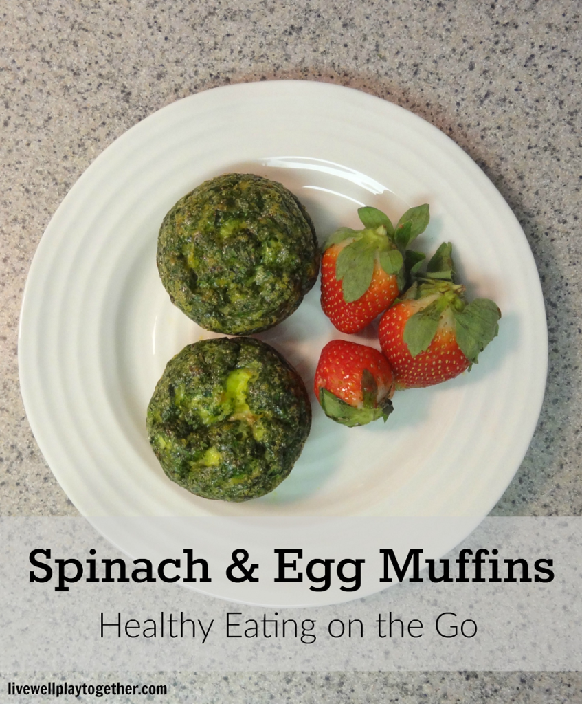Start your day with a healthy breakfast.  These spinach & egg muffins are perfect for on the go.  Make them ahead and freeze them for later!