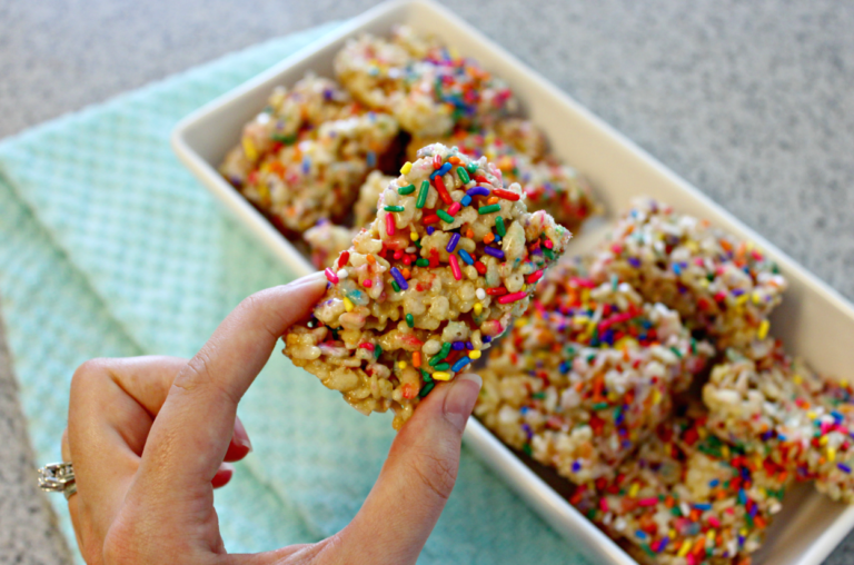 Confetti Crispy Treats with Rainbow Sprinkles