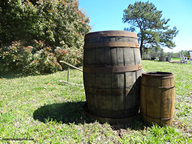 wooden barrels