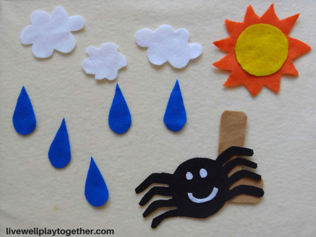 Itsy Bitsy Spider Felt Board Set + Free Printable Stencil to Make Your Own!