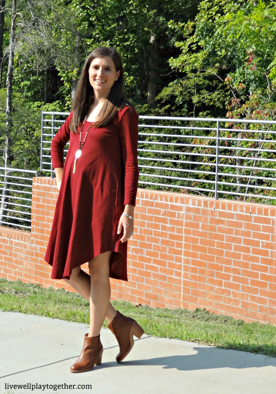 eShakti Fall Fashion | This asymetric hem shift dress is perfect for transitioning from summer to fall! #RealFashionForRealPeople