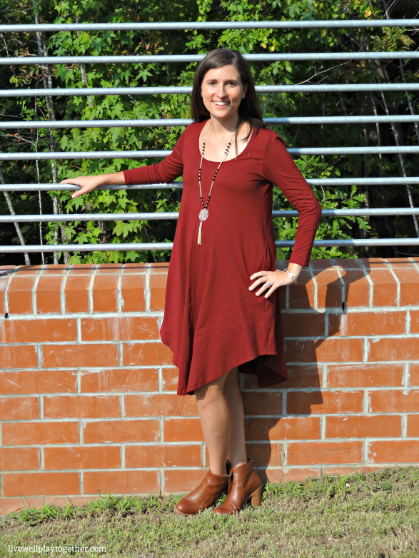 eShakti Fall Fashion | This asymetric hem shift dress is perfect for transitioning from summer to fall! #RealFashionForRealPeople