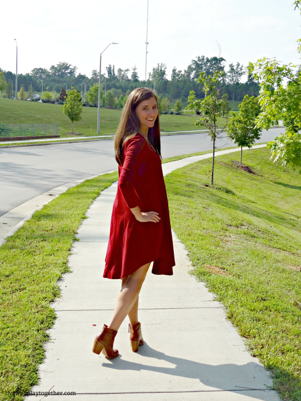 eShakti Fall Fashion | This asymetric hem shift dress is perfect for transitioning from summer to fall! #RealFashionForRealPeople