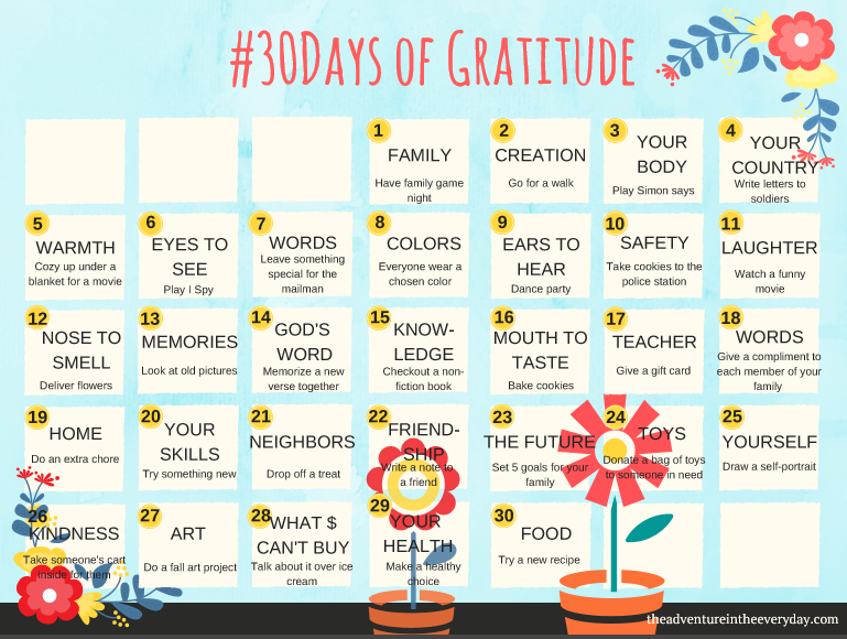 30 Days of Gratitude: Fun activities for the whole family!