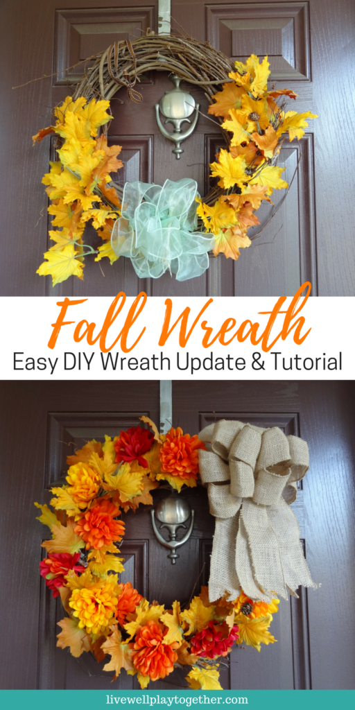 Easy DIY Fall Wreath that you can make in 30 minutes or less! #fall #falldecor #thanksgiving #wreath #fallwreath #diy #crafts #fallcrafts