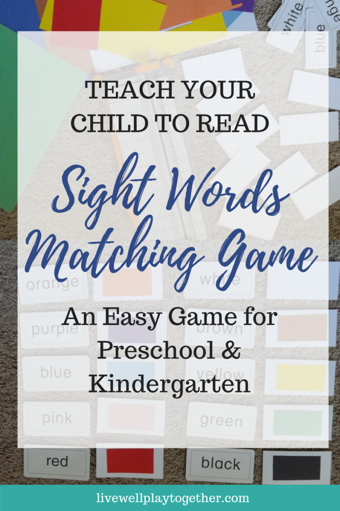 Teach Your Child to Read- Sight Words Matching Game for Preschool & Kindergarten   Early Literacy | Literacy | Lesson Plans | Preschool Activities | Kindergarten Lesson Plans | Learn to Read | Home School | Tot School Ideas