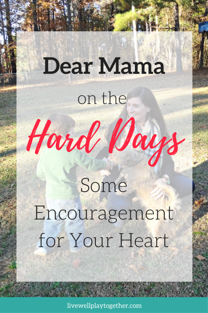 Dear Mama on the Hard Days: Some Encouragement for Your Heart #motherhood #faith #parenting 