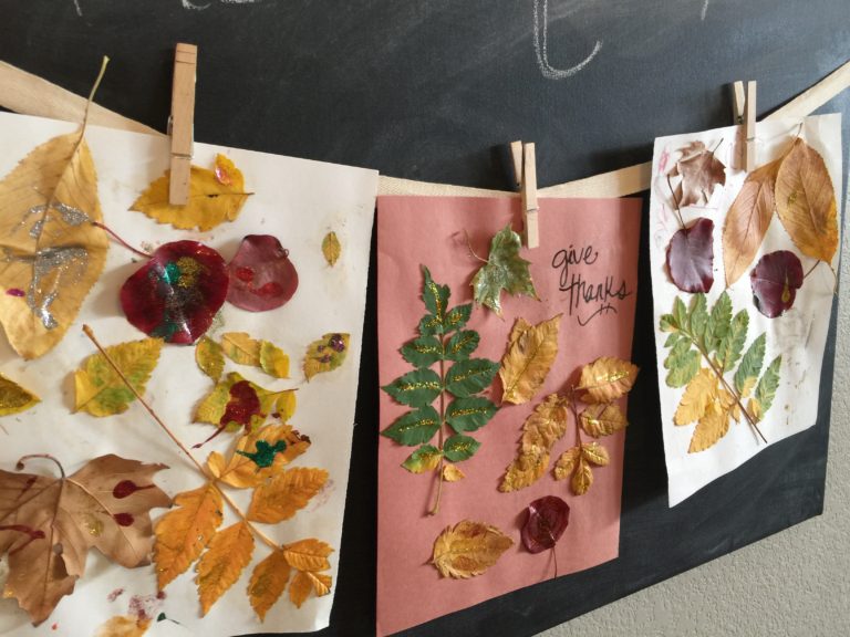 Fall Craft Idea: Glitter Glue Leaves