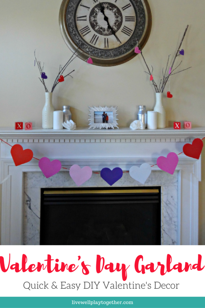 Easy Valentine's Day Craft Idea - Make a simple Valentine's Day Garland with foam hearts & ribbon!