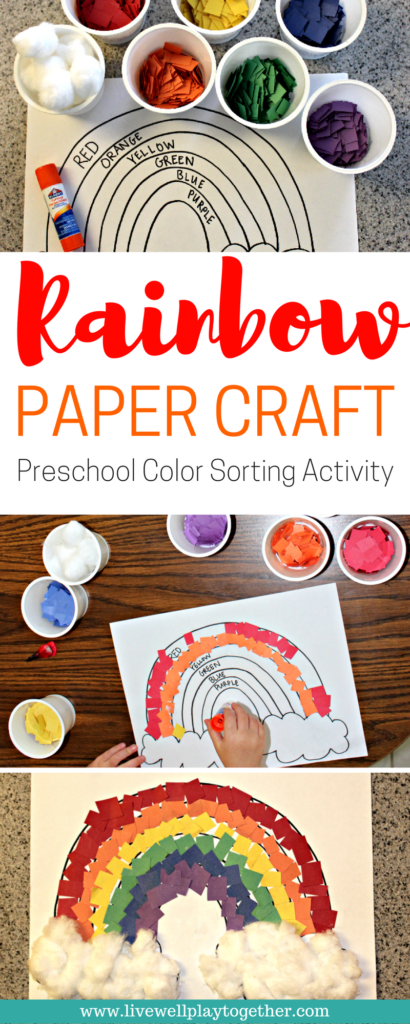 Rainbow Paper Craft for Kids Easy Craft Idea for Toddlers and Preschool Paper Crafts | Toddler Crafts | Preschool Crafts | Rainbow Crafts | St. Patrick's Day | Homeschool Crafts | Preschool Activities | Color Sorting