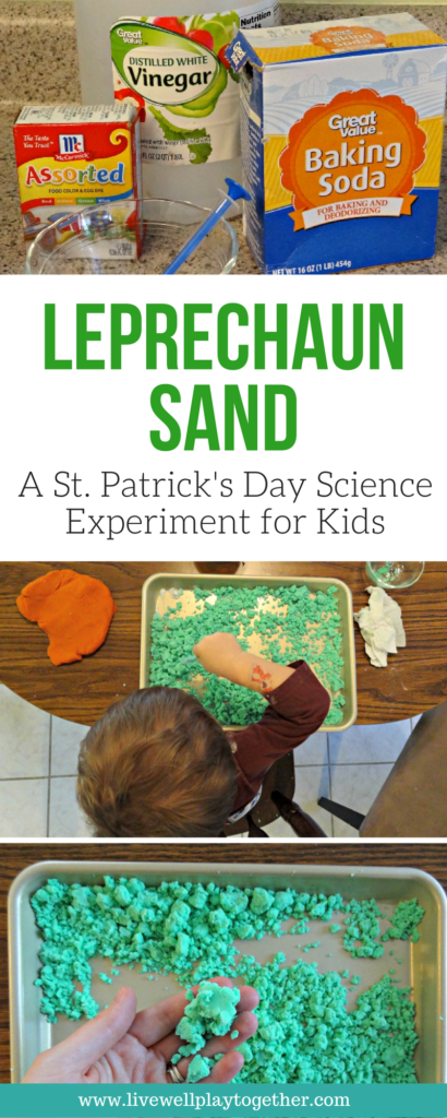 Leprechaun Sand: A St. Patrick's Day Science Experiment for Kids #scienceexperiments #preschoolactivities #preschool #homeschool #totschool #sciencelessons #stpatricksday #toddleractivities #scienceworksheets 