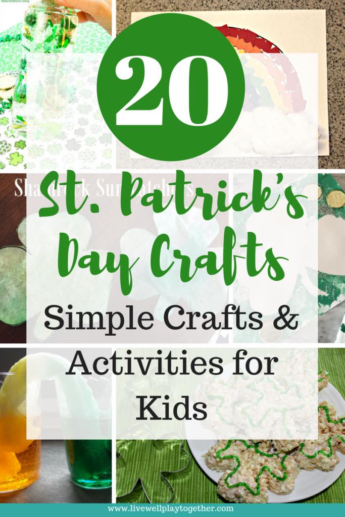 20 St. Patrick's Day Crafts & Activities for Kids #stpatricksday #holidays #kidsactivities #toddleractivities #toddlercrafts #preschoolcrafts #handmade #diy #kidscrafts #artsandcrafts