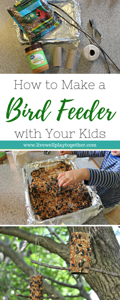 Easy DIY Bird Feeder for Kids | DIY Toilet Paper Roll Bird Feeder | Toilet Paper Roll Crafts | Live Well Play Together | #summerfun #birdfeeder #preschoolcrafts #homeschool #toddlercrafts