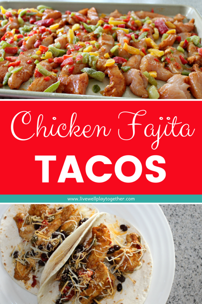Chicken Fajita Tacos: Easy Weeknight Meal Ideas from Live Well Play Together | livewellplaytogether.com #easyweeknightmeals #dinner #dinnerideas #chickenrecipes #taconight #tacos #chickentacos #chickenfajitas #mealplanning #simplemeals #weeknightmeals 