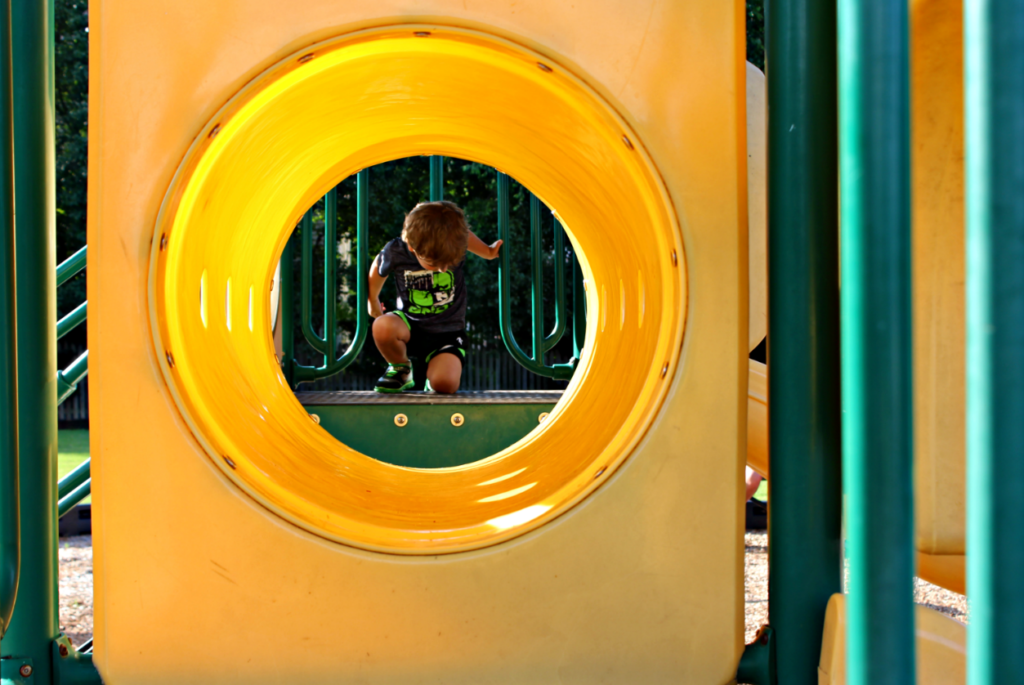 Outdoor Play Ideas for Toddlers | Toddler on Playground