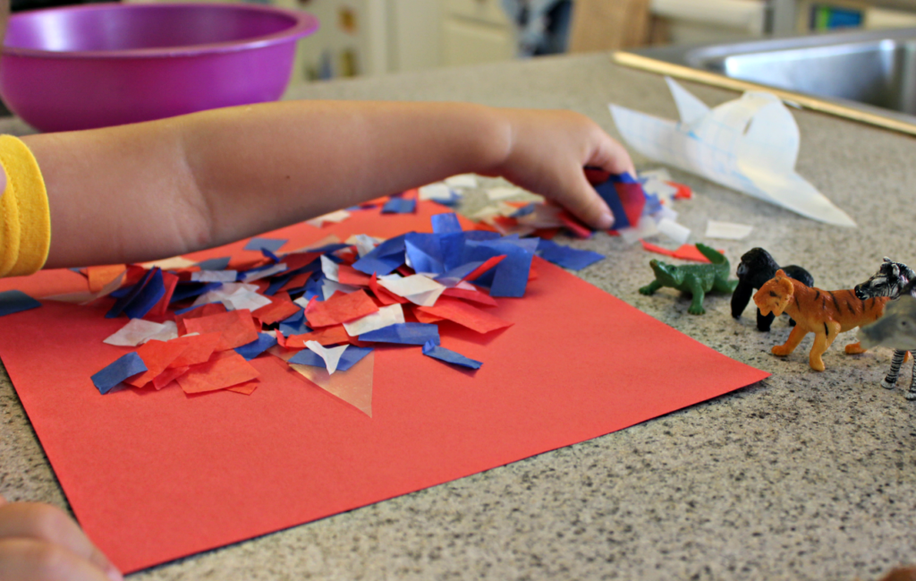 Simple Patriotic Red, White, and Blue Paper Craft with Template