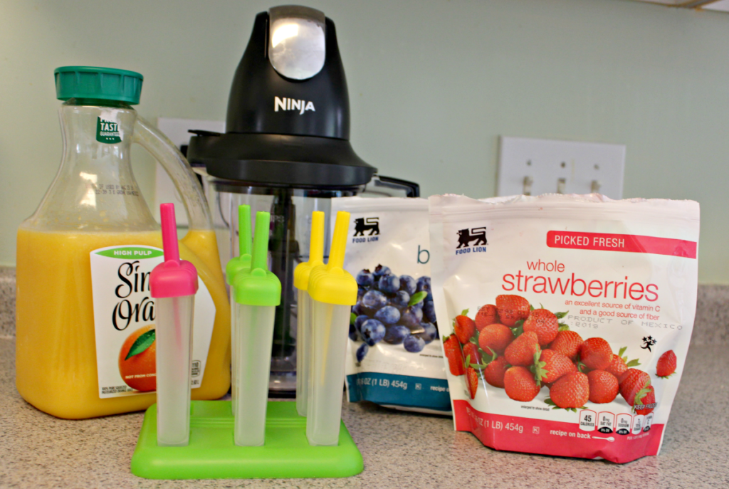 Homemade Strawberry-Blueberry Popsicles from Live Well Play Together. These homemade mixed berry pops are the perfect treat to cool off during the summer. Quick, healthy, and kid-friendly! #popsicles #frozenpops #icepops #healthysnacks #summersnacks #summerfood #strawberries #blueberries #kidfriendlyrecipes