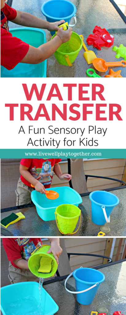 This fun water transfer activity is easy to set up and fun to play. Great water play and sensory play activity for kids that also encourages the development of fine motor skills. #playbasedlearning #homeschool #preschool #toddleractivites #stemlearning #stemforkids #waterplay #sensorybins #scienceforkids