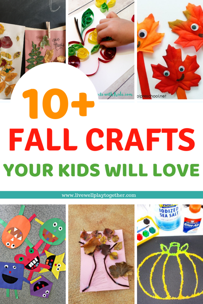 Are you looking for fun craft ideas for your kids this Fall? These fall crafts for kids are great for toddlers, preschoolers, and even elementary kids. Easy Fall Crafts Your Kids Will Love from livewellplaytogether.com | #fallcrafts #fallcraftsforpreschool #preschoolcrafts 