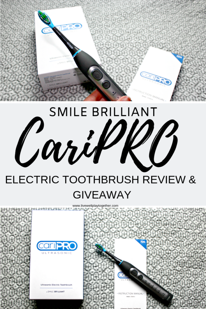 Smile Brilliant CariPRO Electric Toothbrush Review and Giveaway!  Read how I use the CariPRO electric toothbrush to take better care of my teeth as a busy mom!  