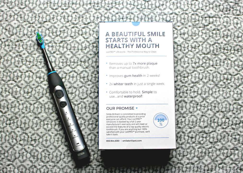 Smile Brilliant CariPRO Electric Toothbrush Review and Giveaway!  Read how I use the CariPRO electric toothbrush to take better care of my teeth as a busy mom!  