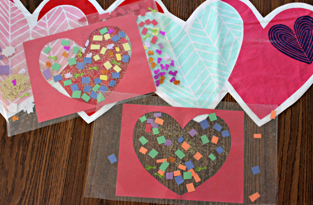 Cute Contact Paper Valentine's Day Crafts for Toddlers - Mum's