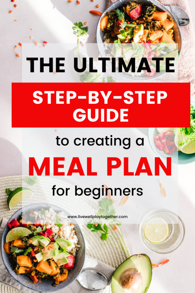 The Ultimate Step-by-Step Guide to creating a meal plan for beginners.  Get started meal planning for your family and save time and money today with these 6 easy steps to create your meal plan!  Perfect for beginners!