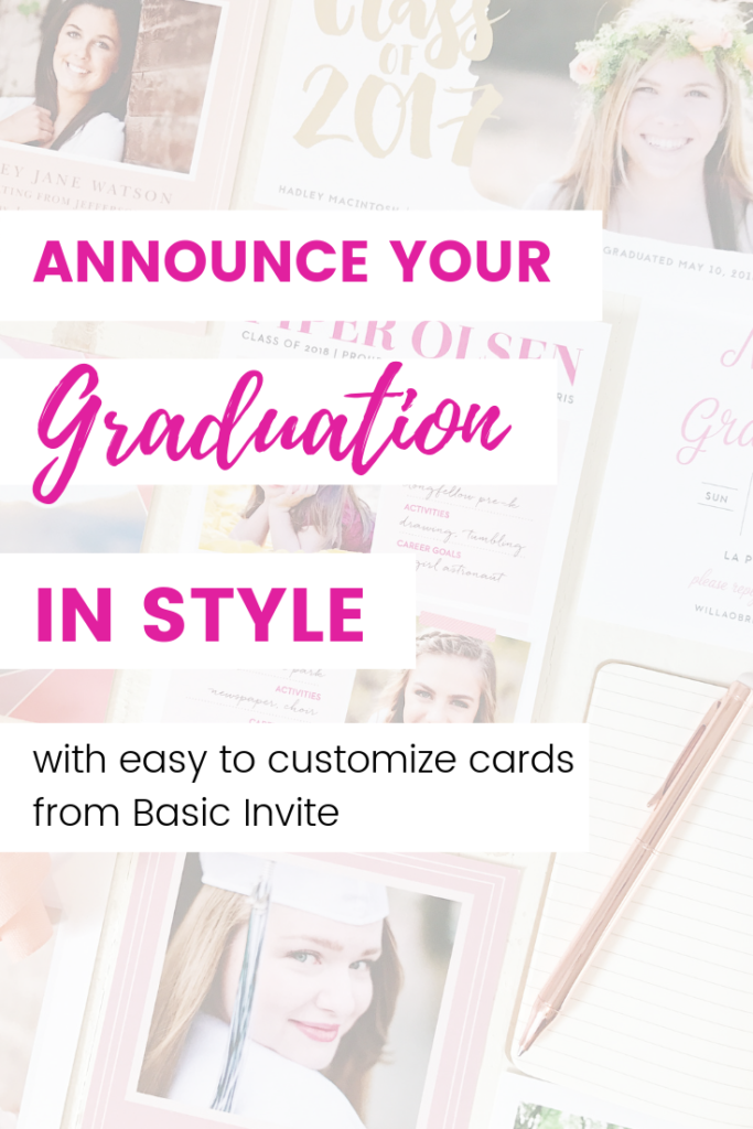 Easy to Customize Graduation Invitations from Basic Invite. Announce your graduation in style! #sponsored #basicinvite #graduationannouncements #graduationparty