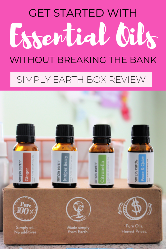 How to get started with essential oils without breaking the bank.  Simply Earth subscription box is great for beginners with budget friendly, pure essential oils delivered to your doorstep each month!  