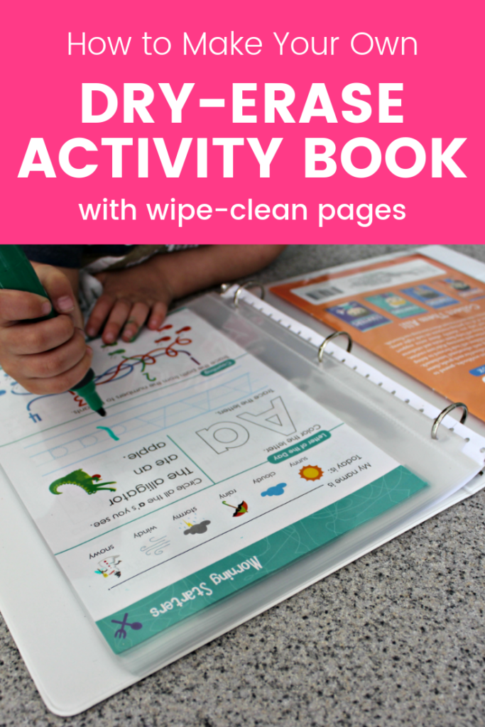 Wipe clean activity books with dry erase pages are a great way to allow children to practice reading, writing, math, and more over and over again without buying workbook after workbook.  We use them in our home for preschool morning work and quiet time. They make excellent road trip activities for kids, too!  