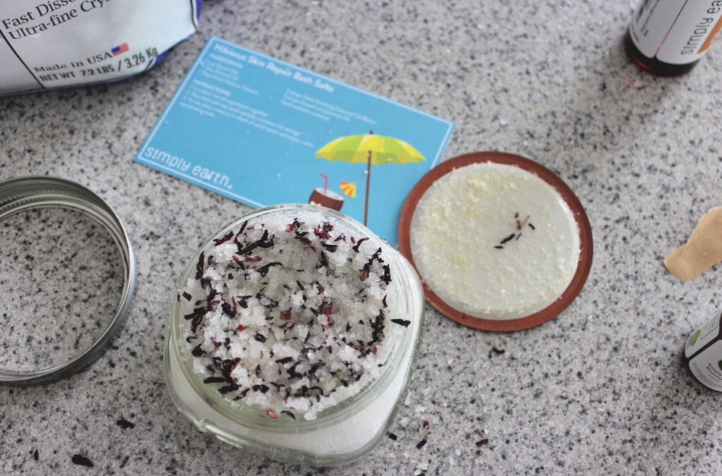 DIY Bath Salts with Essential Oils from Simply Earth Essential Oils brand