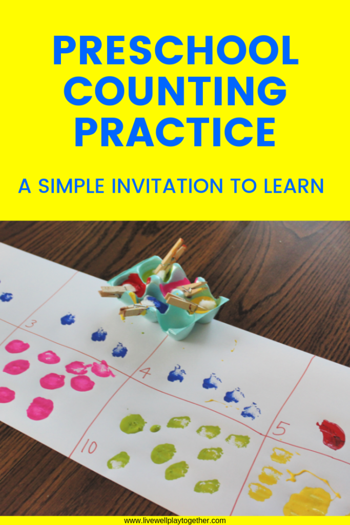 Preschool Counting Practice! This cotton ball painting activity is a great way to practice counting, number sense, and fine motor skills! Great preschool counting activity!
