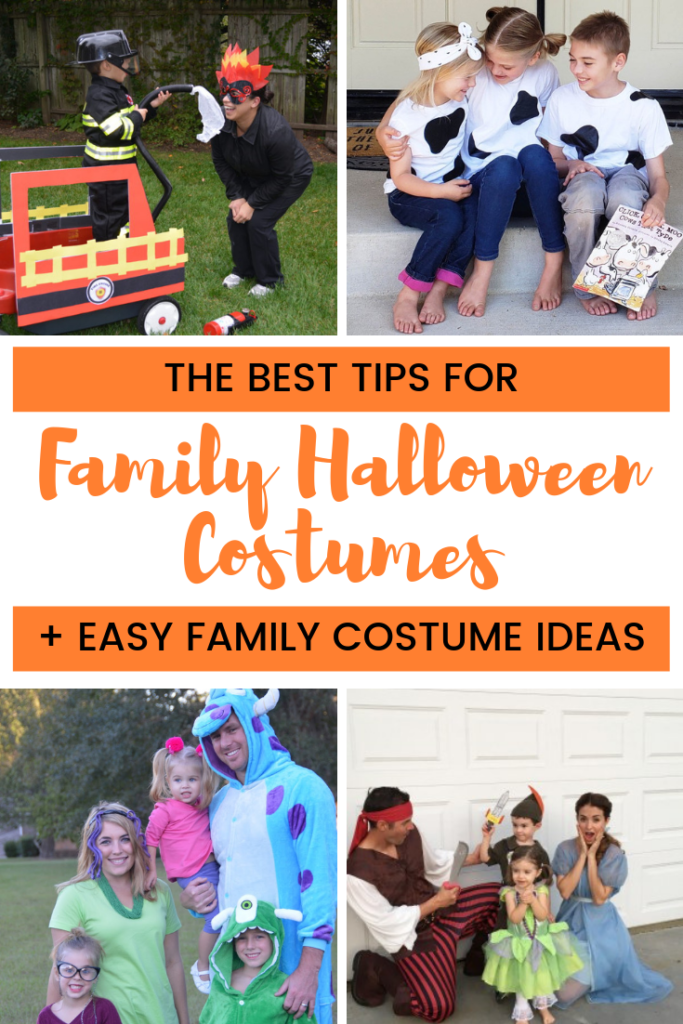 How to plan your family Halloween Costumes this year. Plus some of our favorite family Halloween costumes for families with young kids! #halloween #familyhalloweencostumes #halloweencostumes #diycostume