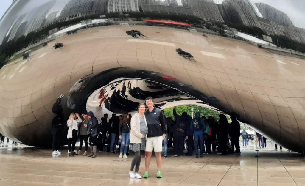 24 week pregnancy update. At Millennium Park in Chicago on Chicago Babymoon. 