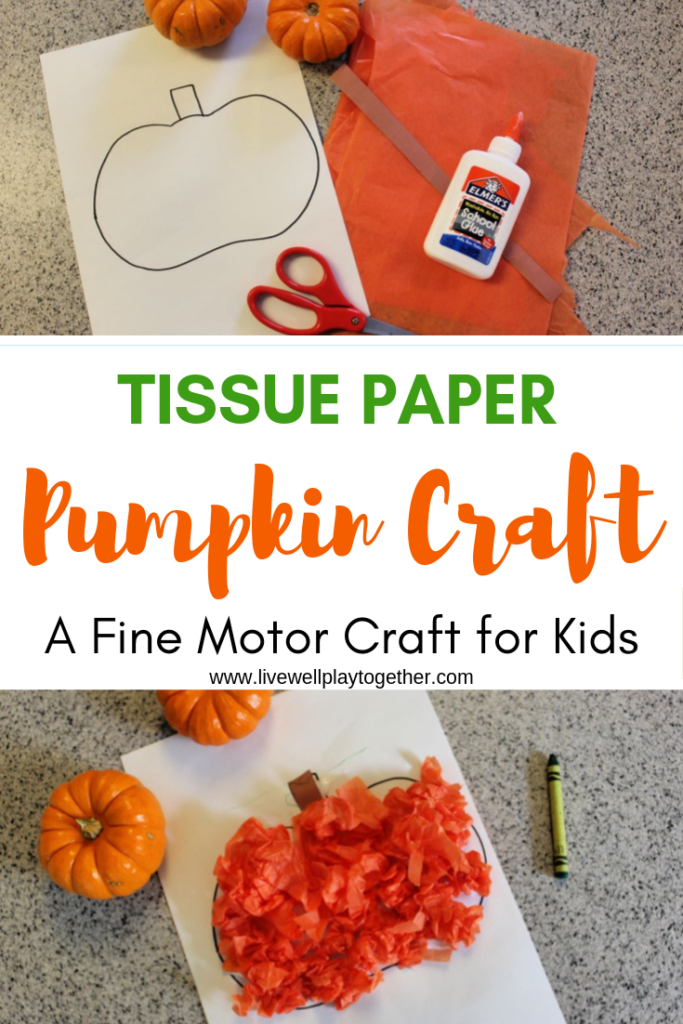 Easy Tissue Paper Pumpkin Craft