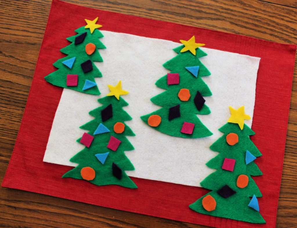 DIY Felt Christmas Trees with template to print out