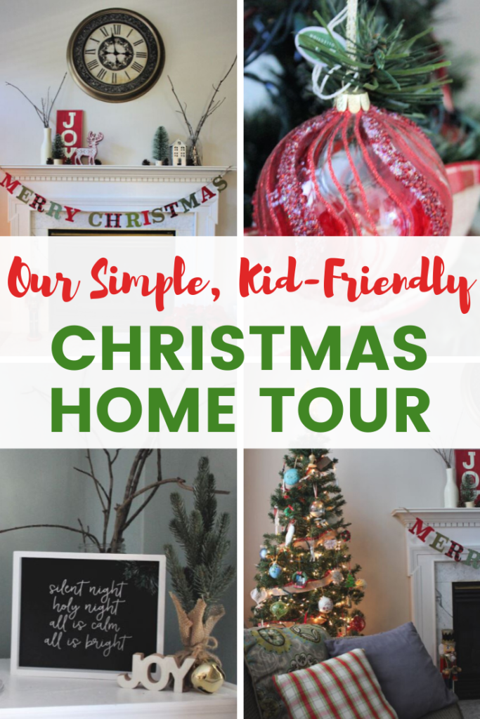 Our Simple, Kid-Friendly Christmas Decorations Christmas Home Tour. Lots of easy, simple Christmas decoration ideas for families with small children! 