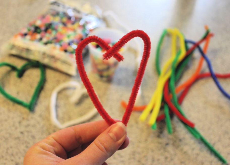 Beaded Hearts Craft for Valentine's Day