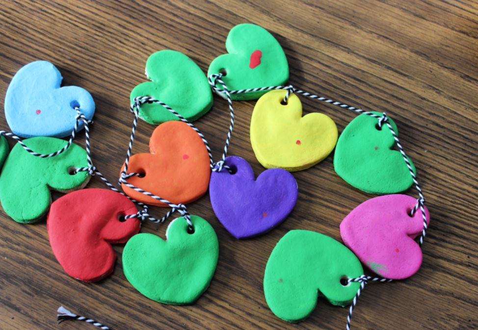 Heart shaped salt dough ornaments are the perfect keepsake Valentine's Day craft for kids!  Plus an easy salt dough recipe that is toddler friendly!