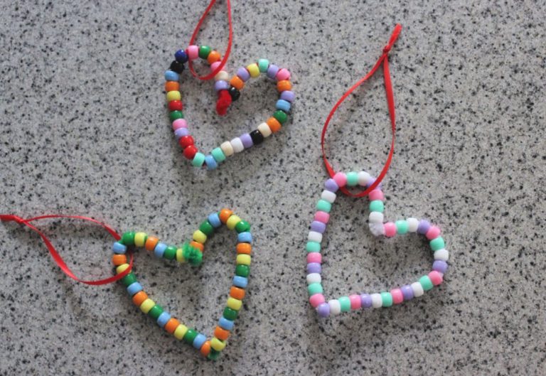 Beaded Heart Craft for Valentine’s Day