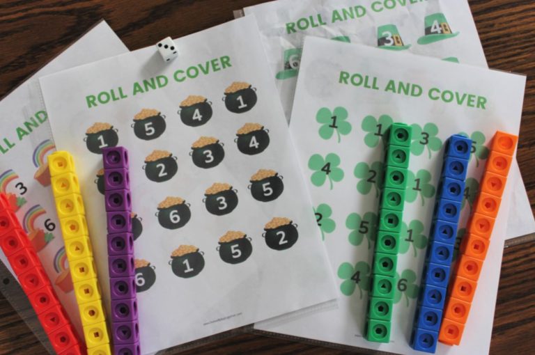 St. Patrick’s Day Math Activity: Printable Roll and Cover Game