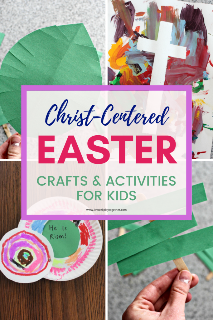 Christ-centered Easter activities and crafts for kids and families.  Perfect for home, and preschool or Sunday School classes. Easy Easter crafts for kids. 