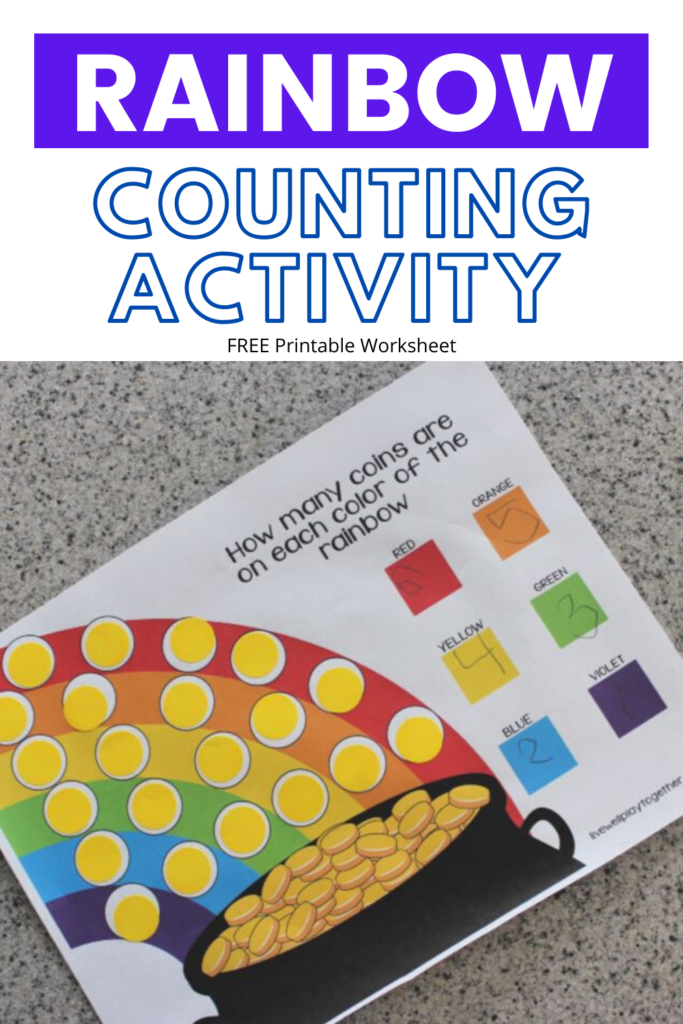 Free Rainbow Counting Preschool Worksheet! Practice numbers and counting with this fun activity sheet for preschool!