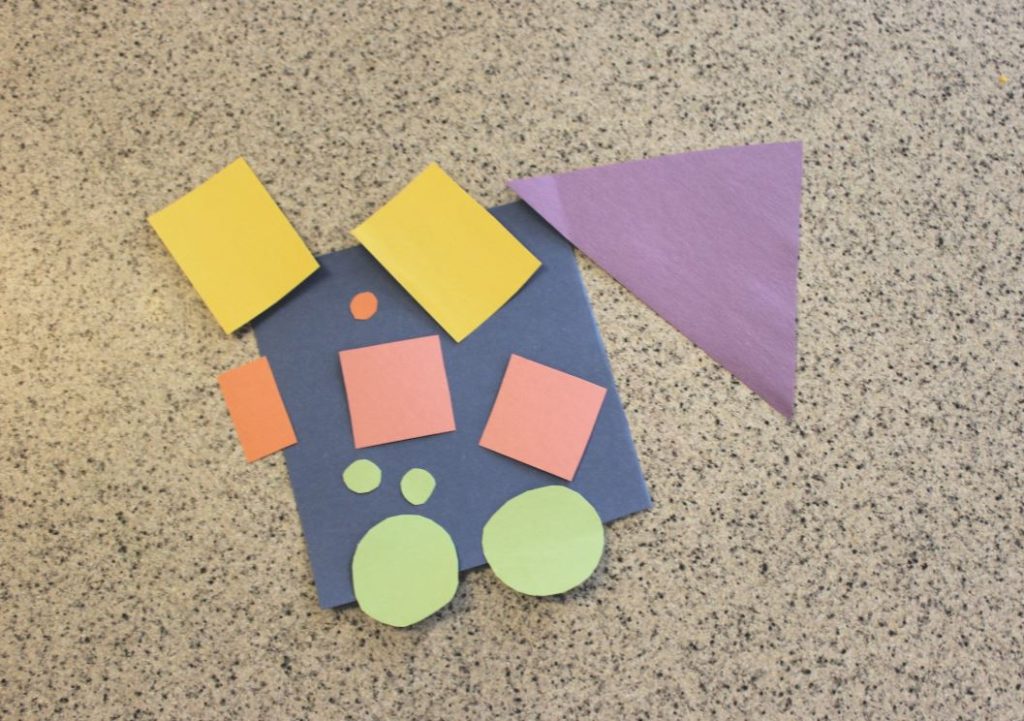 Preschool Shape Activity supplies: Build Your Own Shape House!