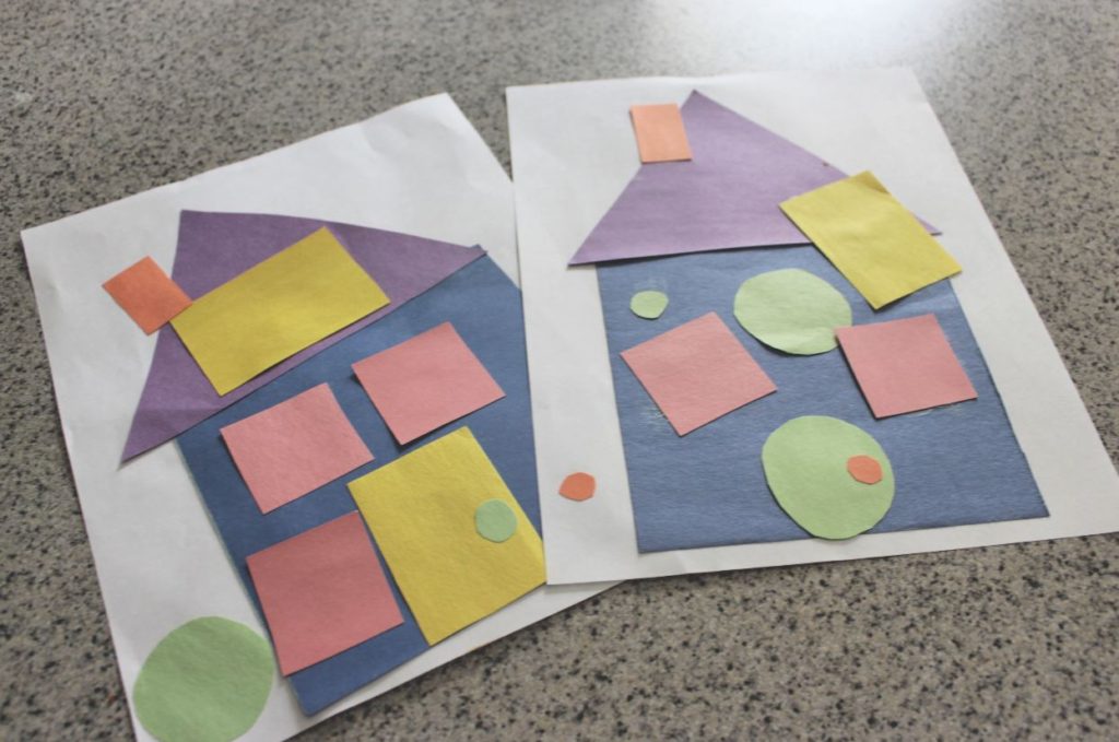 Build your own shape houses; a fun shapes activity for preschoolers!