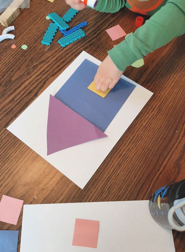 Easy, low-prep shape activity for kids - Building shape houses