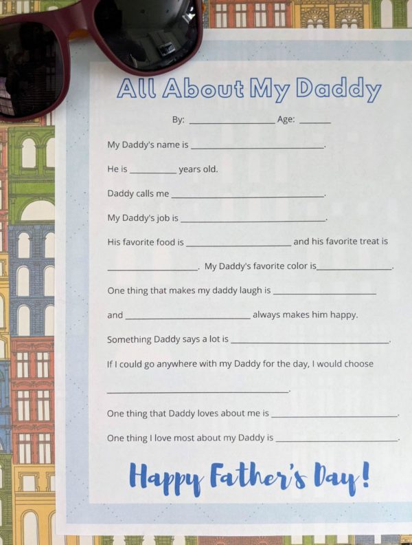 All About My Dad: Printable Father's Day Interview Questions for Kids ...