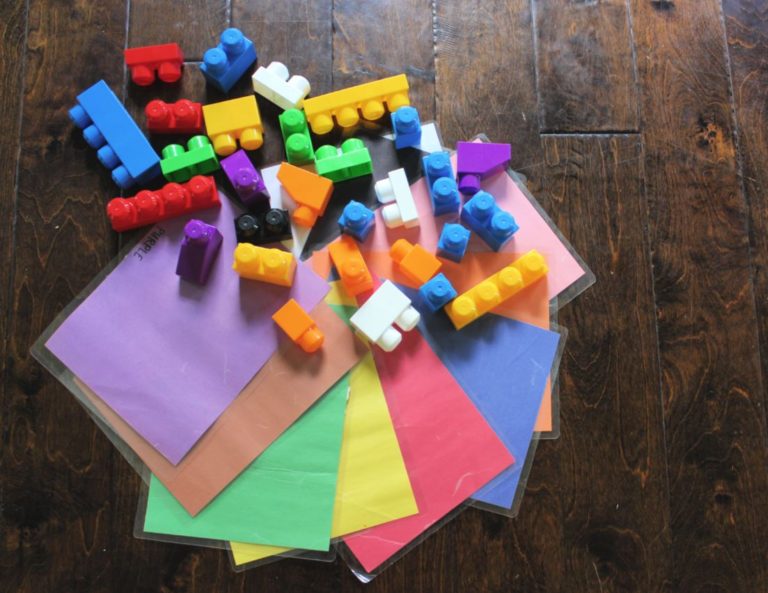 Easy Mega Bloks Color Sorting Activity for Toddlers