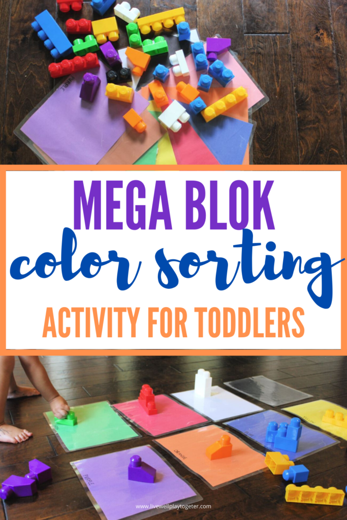 Are you looking for a quick and simple toddler activity?  This simpleMega Bloks color sorting activity for toddlers might be just the thing.  A fun way to allow toddlers to practice recognizing colors and sorting objects by color. 