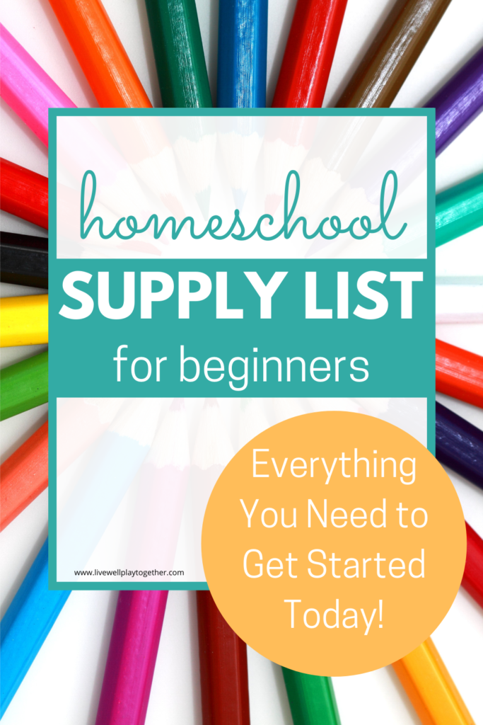 This homeschool supply list contains all the basic school supplies you need to get started learning at home.  Of course, there are endless supplies, manipulatives, and extras that are fun and useful.  But if you are just getting started with homeschool and looking for a basic "what do I need for homeschooling right now" list, this is the list for you!